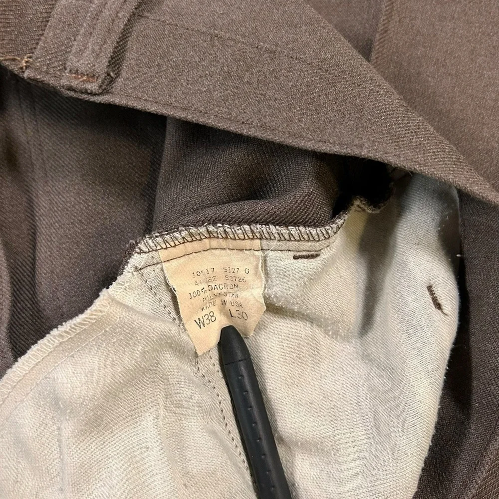 Vtg 60's 70's Levi's BROWN‎ Dacron Pants USA FITS 35x29